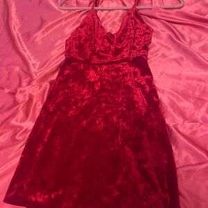 Forever 21 Rich Red Velvet Dress